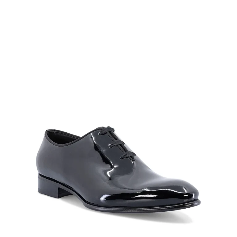 Santoni Men's Padova Wholecut Patent Lace Up Formal Shoes