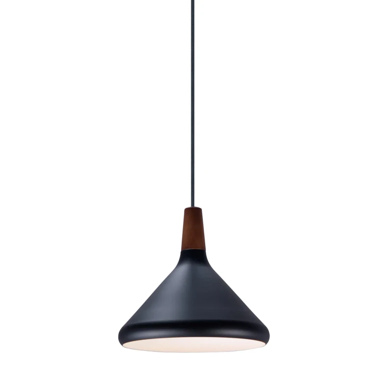 Walnut Black One Light Pendant from the Nordic Collection