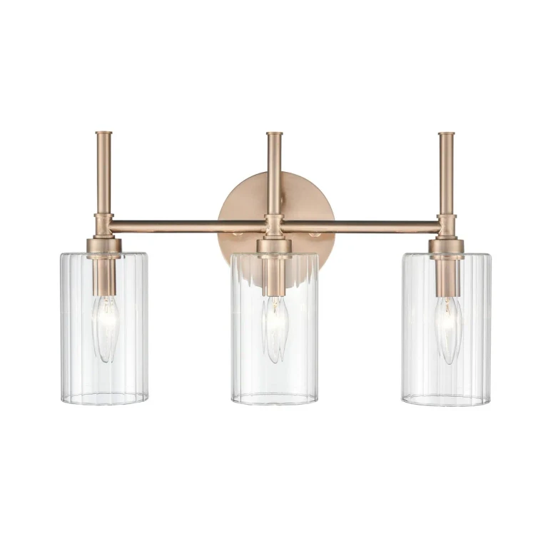 Modern Gold Three Light Vanity from the Chastine Collection