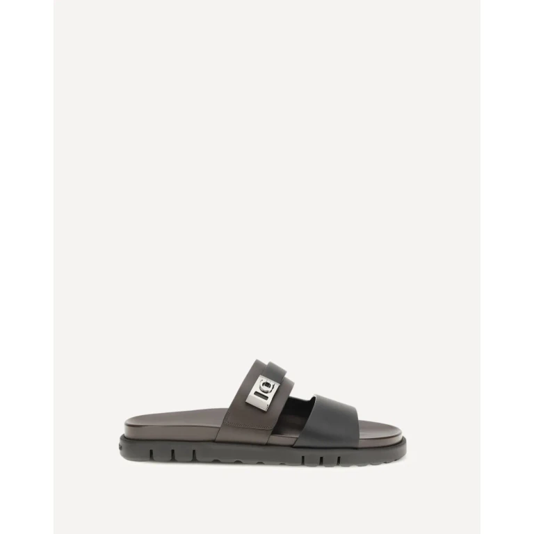 Ferragamo 男士双带皮革凉鞋