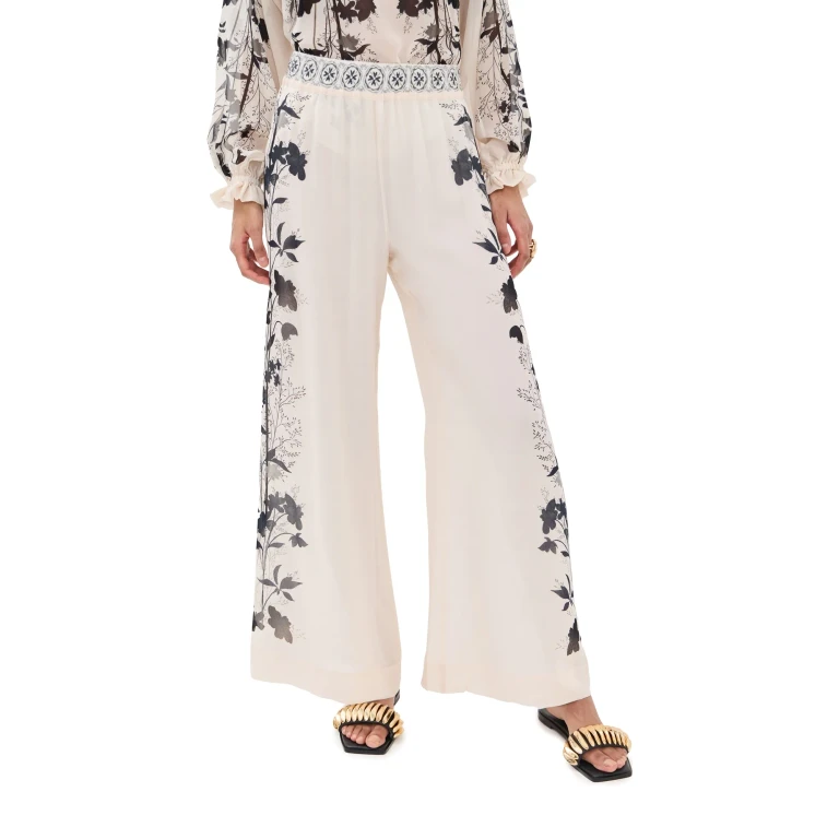 La DoubleJ Palazzo Silk Pants Stilo Placee XS