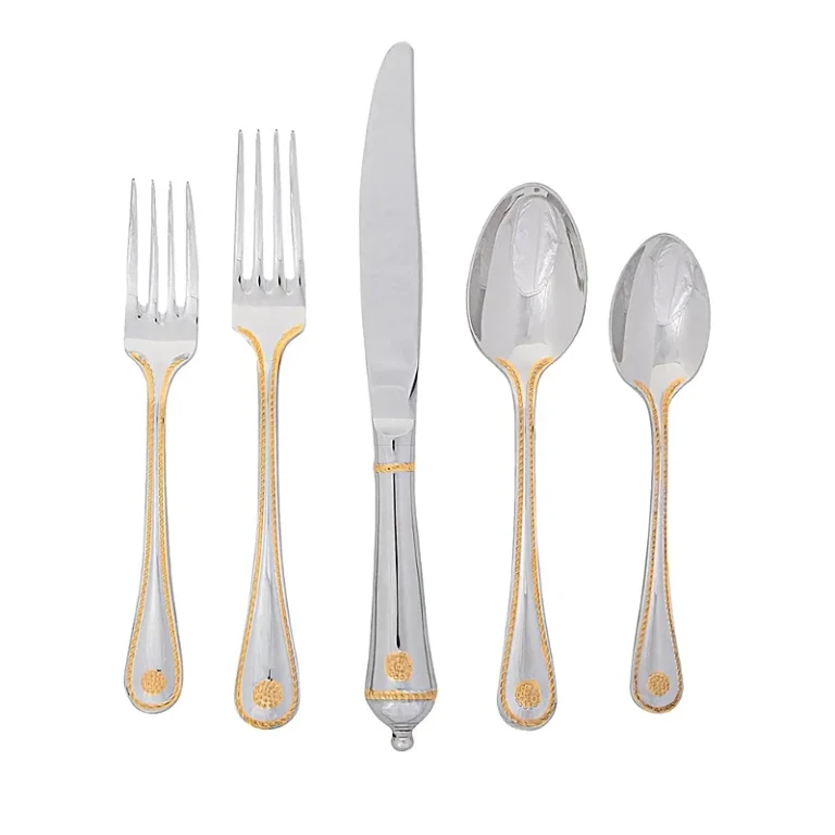 Juliska Berry and Thread 20 Piece Flatware Set, Polished with Gold