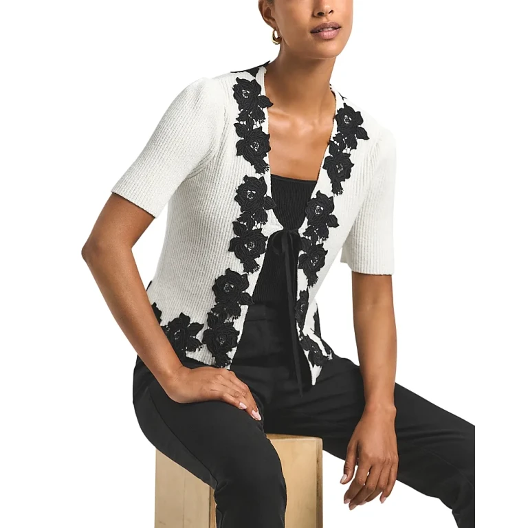 Derek Lam 10 Crosby Maes Short Sleeve Cardigan