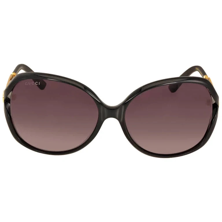 Gucci Grey Gradient Butterfly Ladies Sunglasses GG0076S 002 60