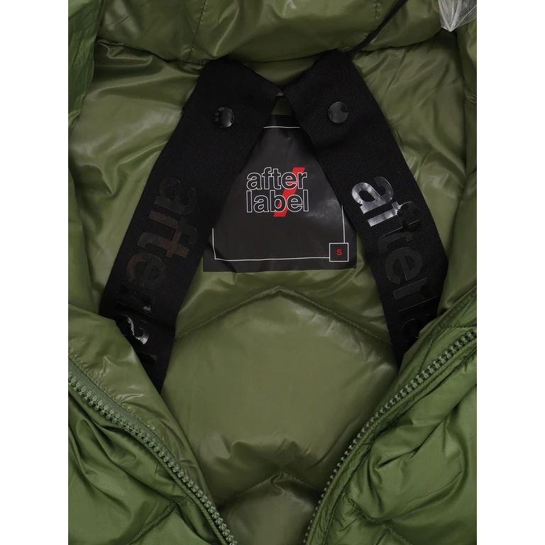 After Label Down Jacket Green Polyamide Short Puffer - Women
