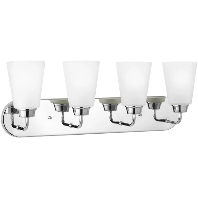 Chrome Four Light Wall Bath from the Kerrville Collection
