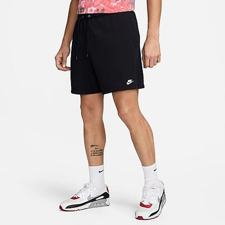 Nike Men's Club French Terry Flow Shorts in Black/White Size: XS