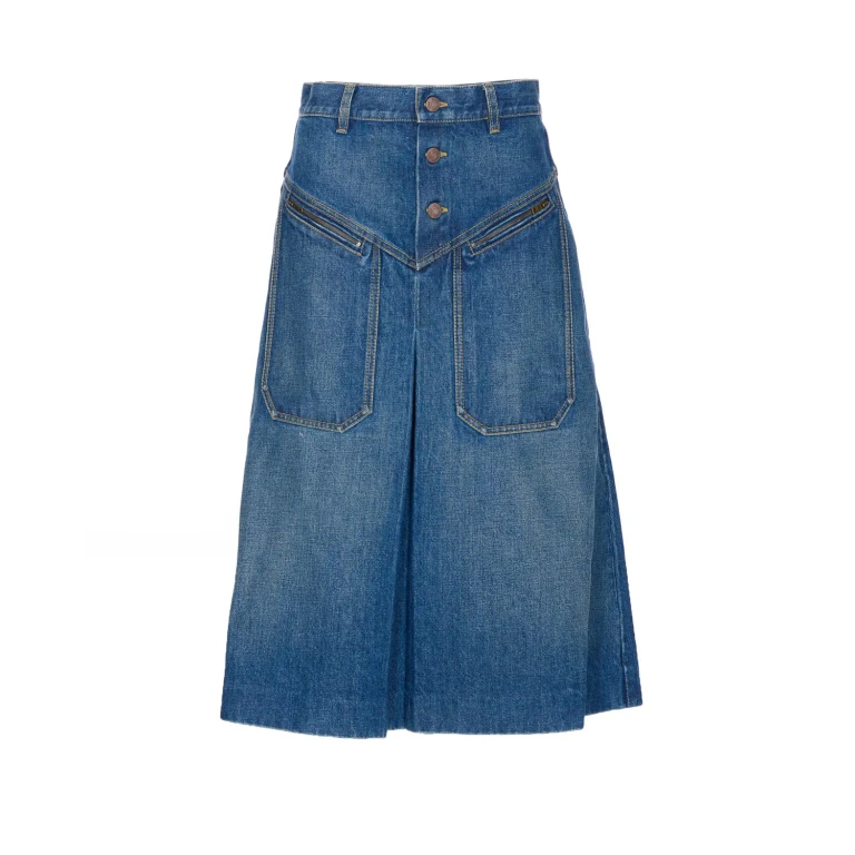 Courrèges 데님 서클 스커트