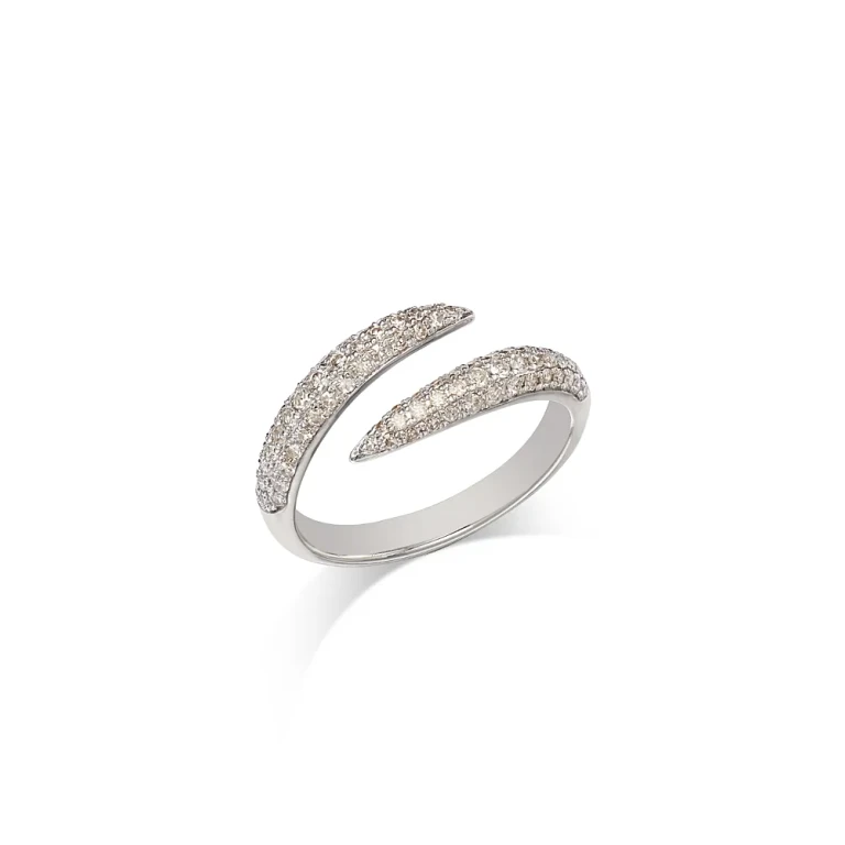 Bloomingdale's Diamond Pave Bypass Pinky Ring in 14K White Gold, 0.33 tcw