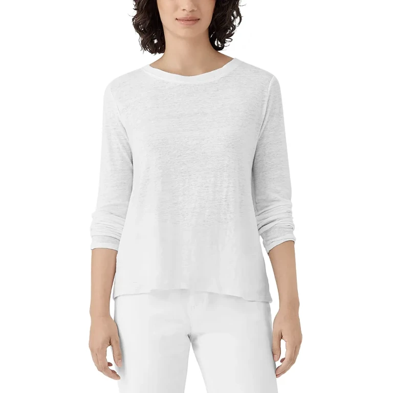 Eileen Fisher Linen Jersey Crewneck Tee