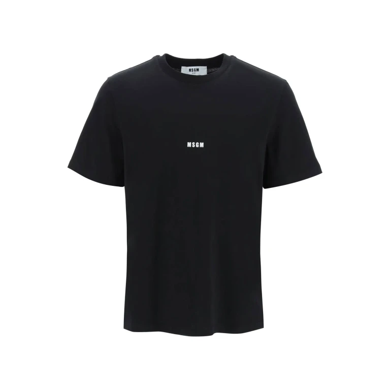 MSGM Crewneck T-shirt Featuring Micro Logo Print