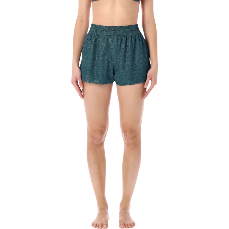 OseréE Swimwear Oséree Swimwear Lumière lurex shorts Peacock Polyamide - Women