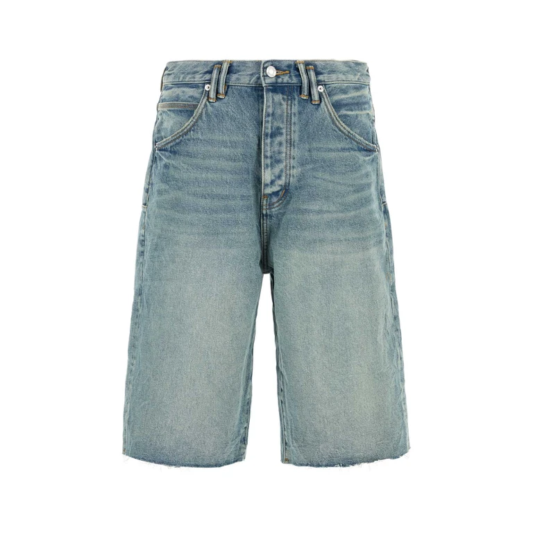 Purple Denim Denim Bermuda Shorts Midindigo Exterior: Cotton - Men