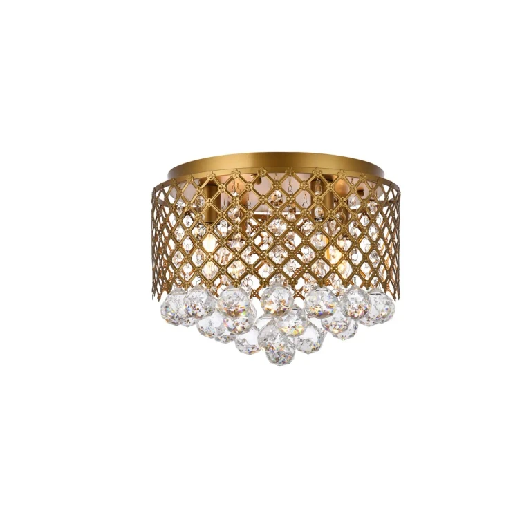 Brass Four Light Flush Mount from the Tully Collection