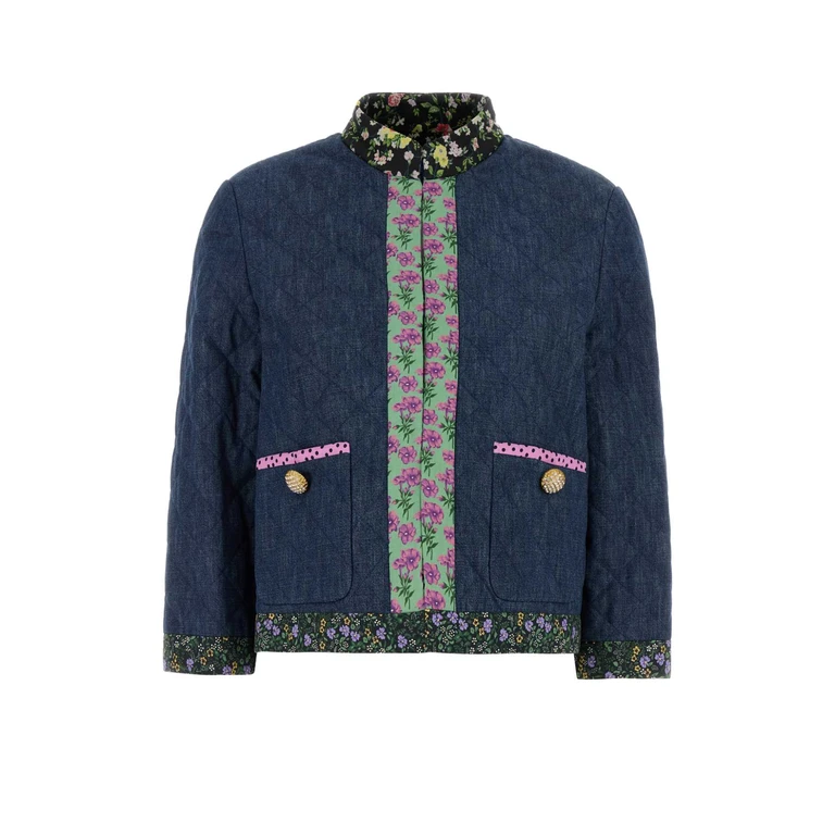 Valentino Garavani Blue Chambray Blazer Blumedio Giacche E Gilet - Women
