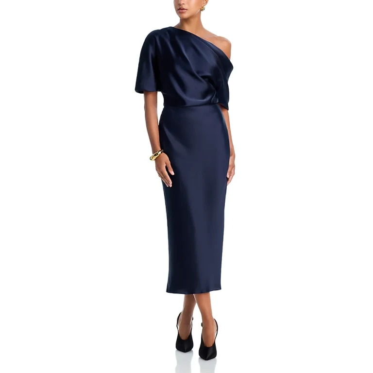 Draped Pencil Midi Dress