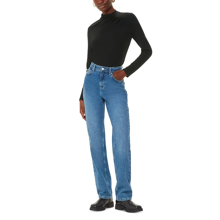 Whistles Ruched Front High Neck Top