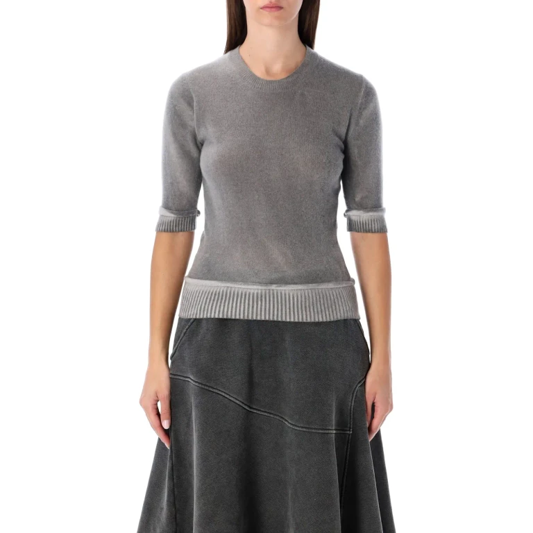 Our Legacy Dual Grey Spray-dye Wool Knit Top
