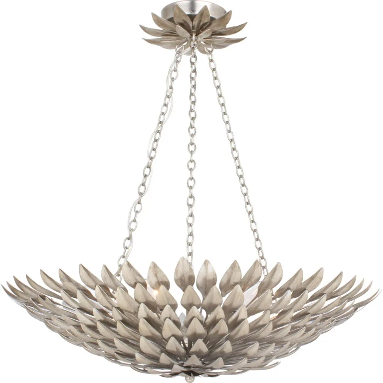 Broche 6-Light 11" Traditional Chandelier in Antique Silver