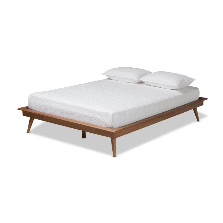 Karine Walnut Brown Full Platform Bed Frame