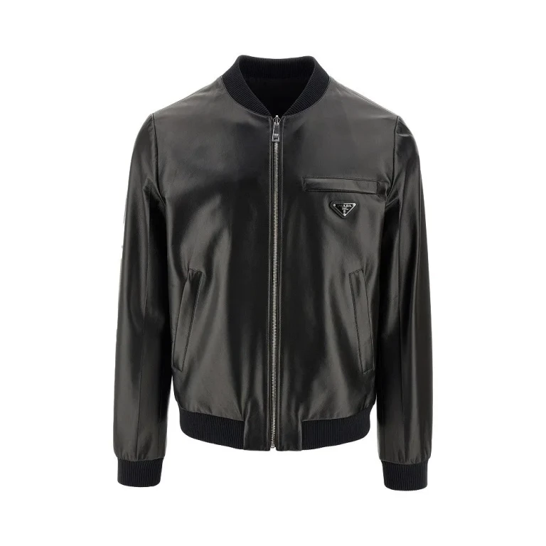 Re-Nylon and leather reversible bomber Man 50