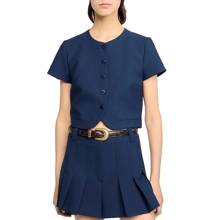 Sandro Buttoned Cropped Top