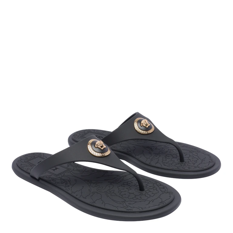 Versace Sandals Black Rubber/rubber Sole - Women