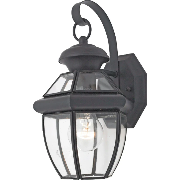 Newbury 1-Light Outdoor Wall Lantern in Mystic Black