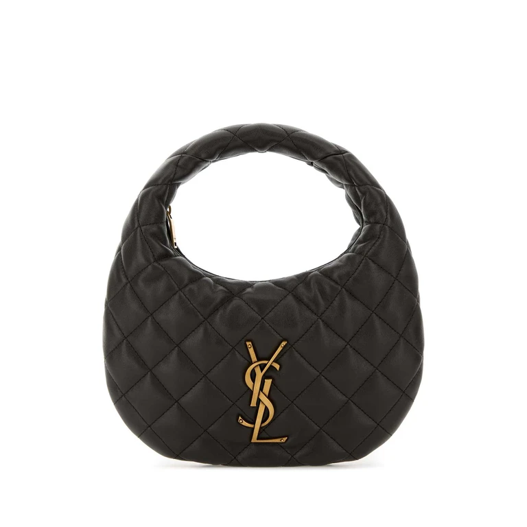 Saint Laurent Charcoal Nappa Leather Icarino Shoulder Bag Urbanchic Borse A Mano - Women