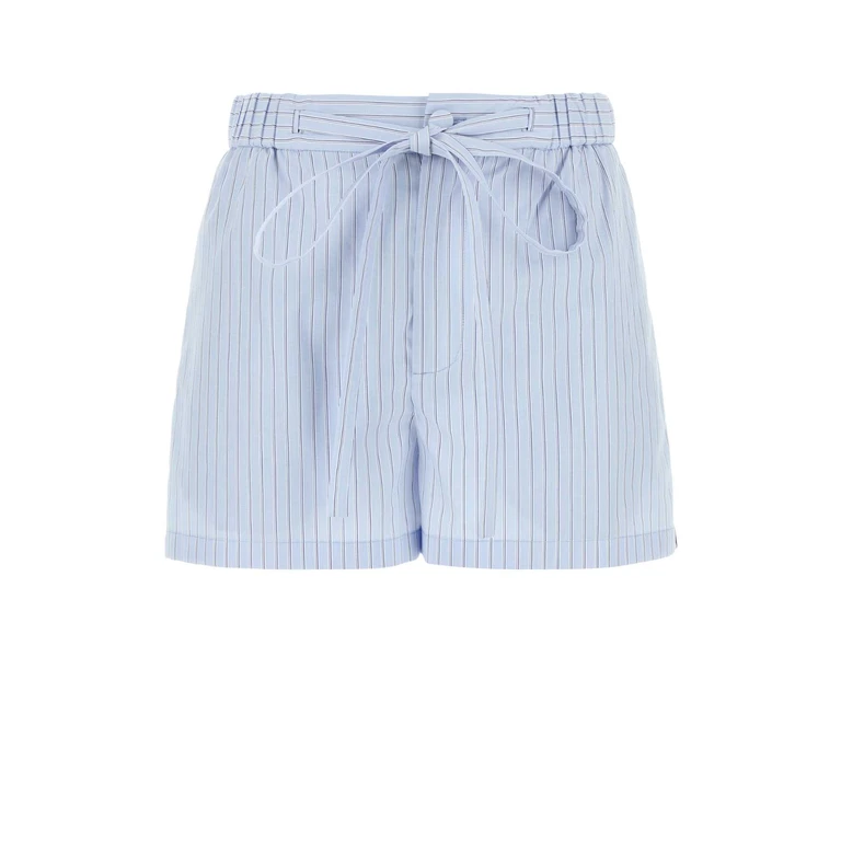 Gucci Embroidered Poplin Shorts Azurewhitemc Exterior: Cotton - Women