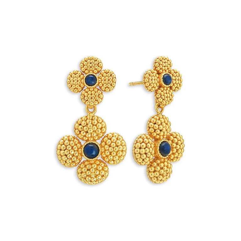 Capucine De Wulf Blue Labradorite Berry Clover Convertible Duo Earrings