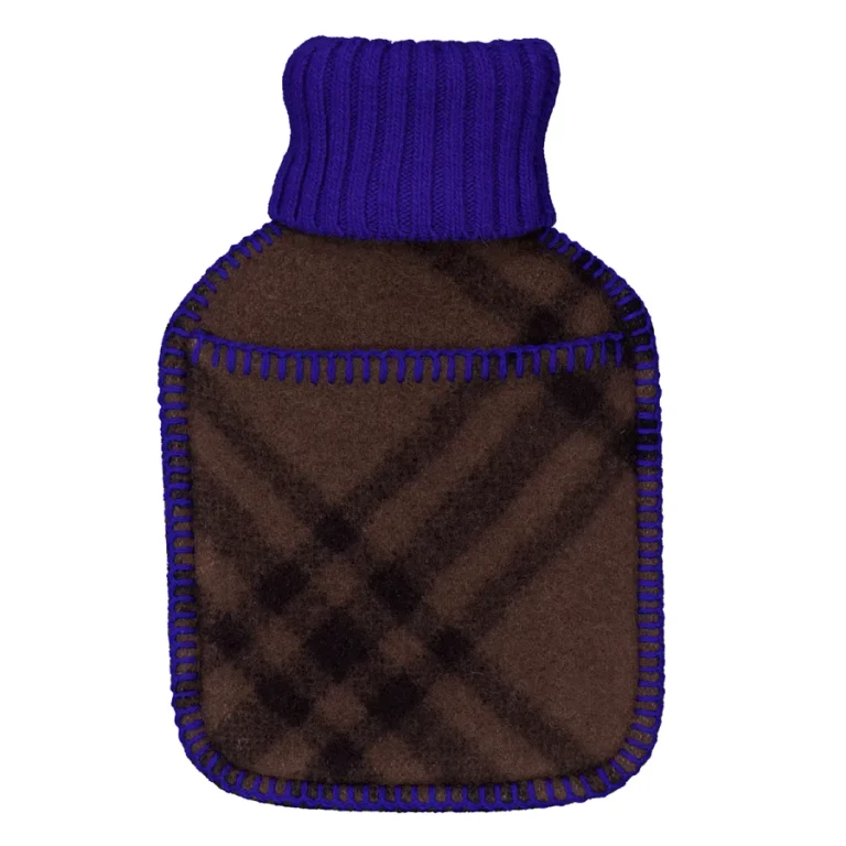 Burberry Ribbed-Knit Plaid-Check Hot Water Bottle
