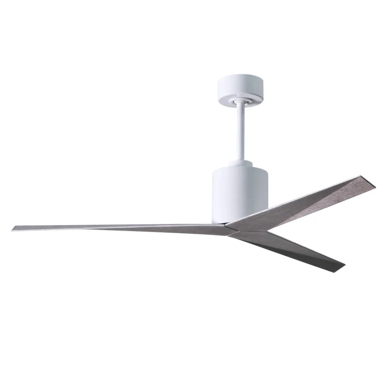 Eliza 6-Speed DC 56" Ceiling Fan in Gloss White with Barn Wood Tone blades