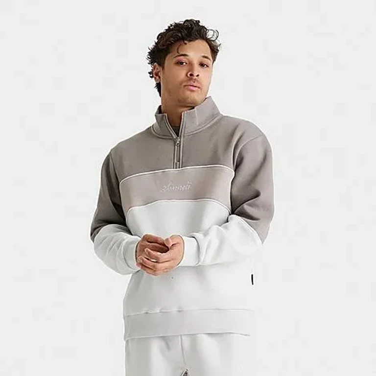 Sonneti Men's Swish Quarter-Zip Pullover Top in Grey Size: Small