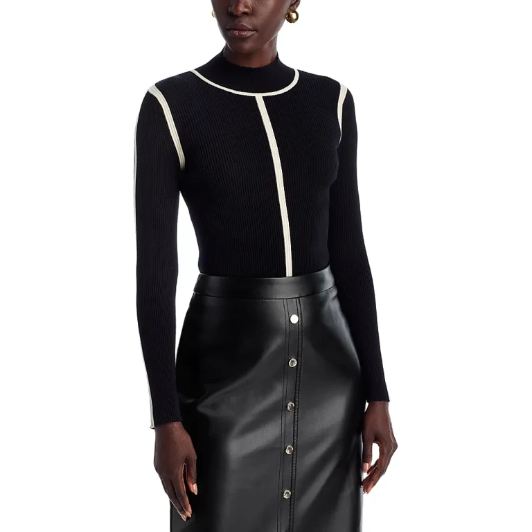 Elie Tahari The Chani Mock Neck Sweater
