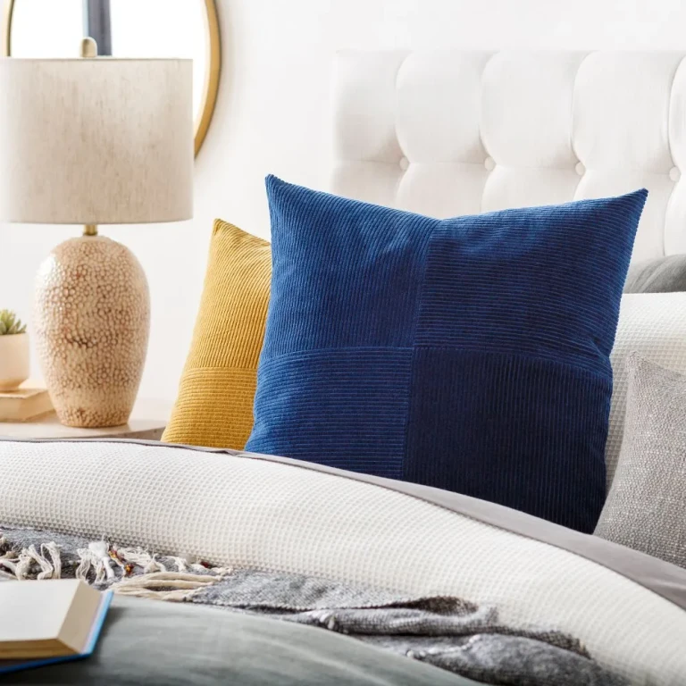 Corduroy Quarters Navy Accent Pillow