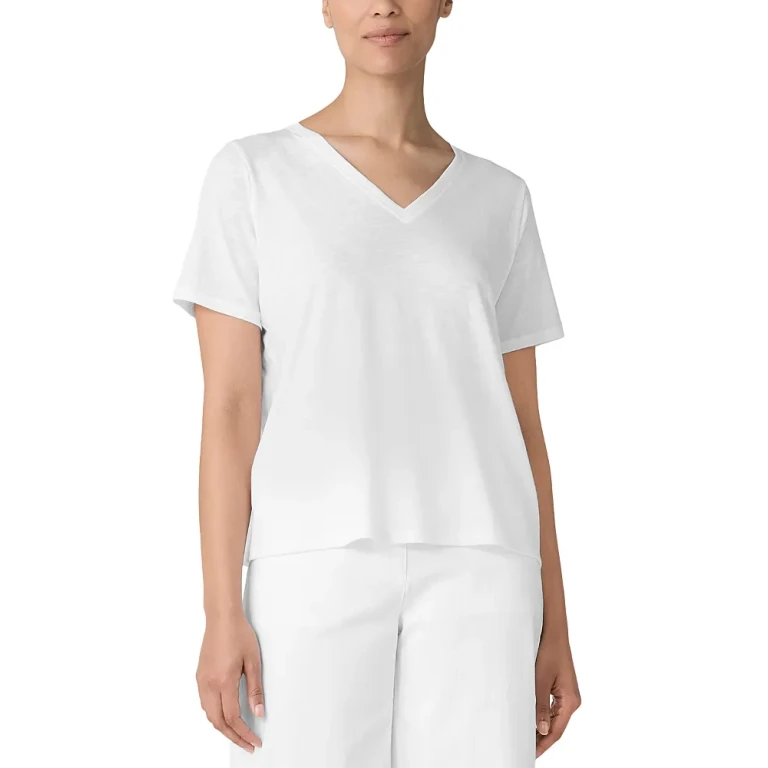 Eileen Fisher V Neck Short Sleeve Tee