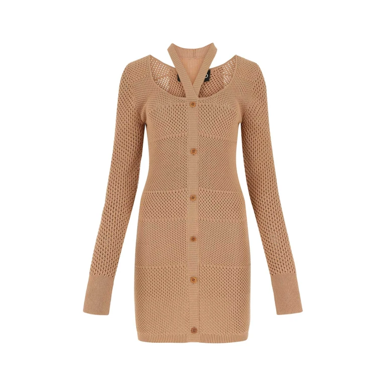 Andrea Adamo Biscuit Mesh Mini Dress 0476 Abiti - Women