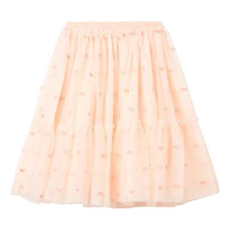 Stella McCartney Kids Hearts Embroidered Tulle Skirt