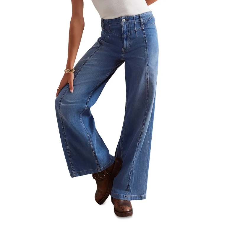 Free People Libre Wide Leg Jeans in Goodie