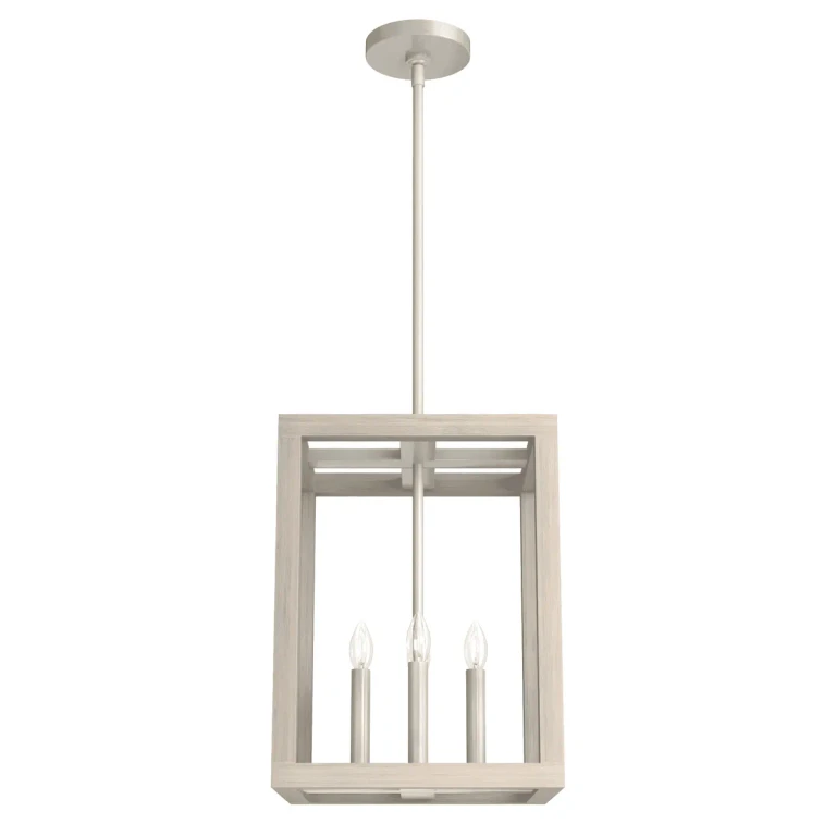 Hunter Squire Manor 4-Light Pendant in Brushed Nickel