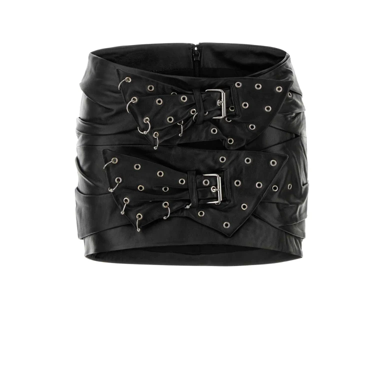 Isabel Marant Black Leather Chani Mini Skirt
