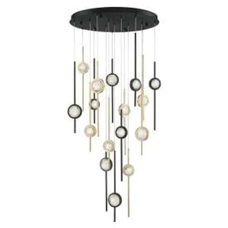Black Anodized Aluminum LED Chandelier from the Barletta Collection