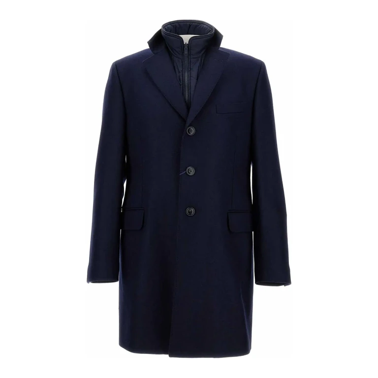 Fay Manteau Au Genou - Bleu Foncé