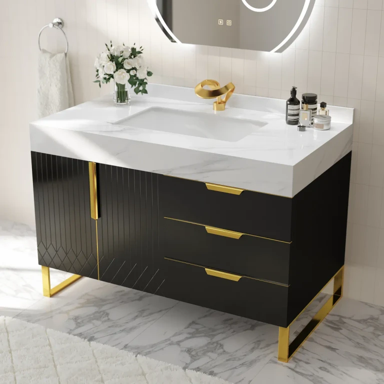 59" Wall Mounted Bathroom Vanity Faux Marble Top with Double Sink White
