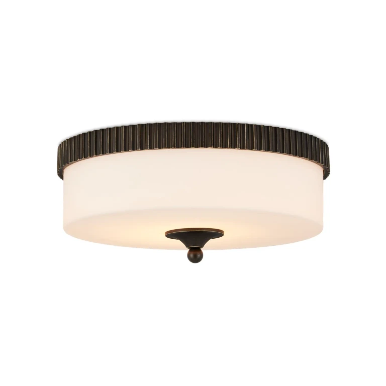 Oil Rubbed Bronze White Flush Mount from the Bryce Collection