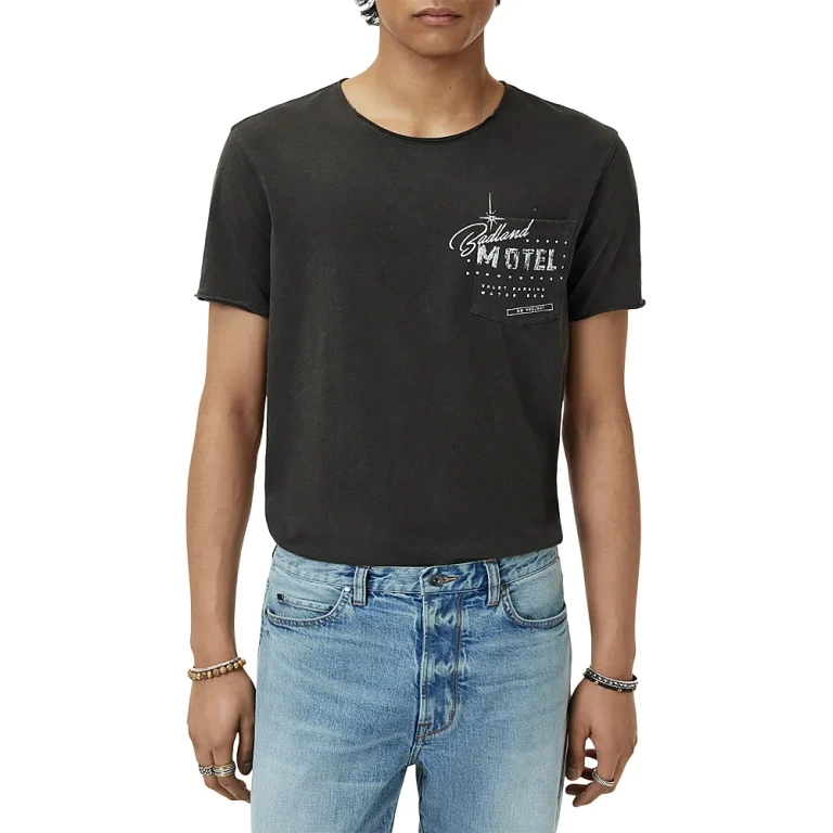John Varvatos Raw Edge Graphic Logo Tee