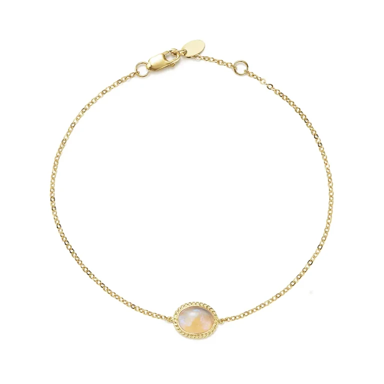 Opal Oval Bracelet in 14K Yellow Gold