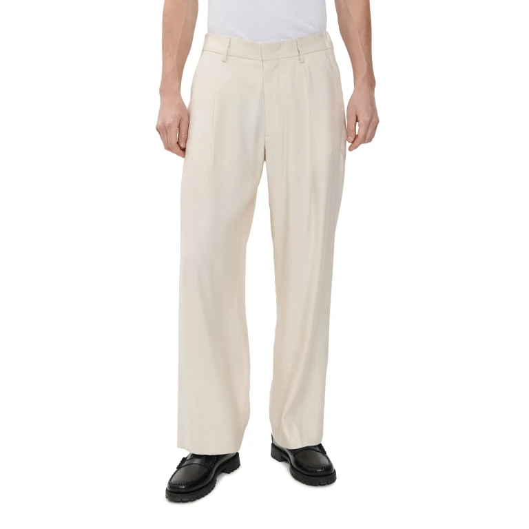 NN07 Kay Pleated Linen Trousers Ivory 38X32