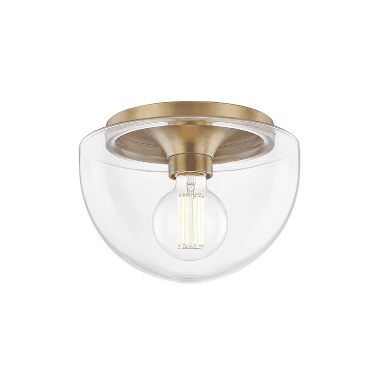 Aged Brass One Light Flush Mount from the Grace Collection